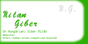 milan giber business card